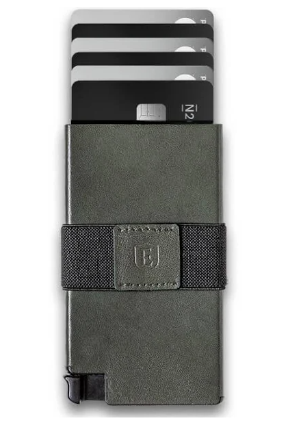 slim wallet with cards coming out of the edge