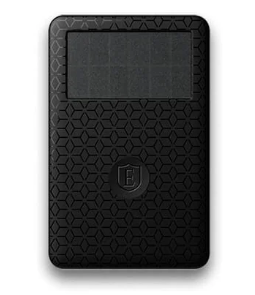 slim black card with button in the middle