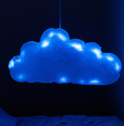 Lit up cloud with LED powered lights
