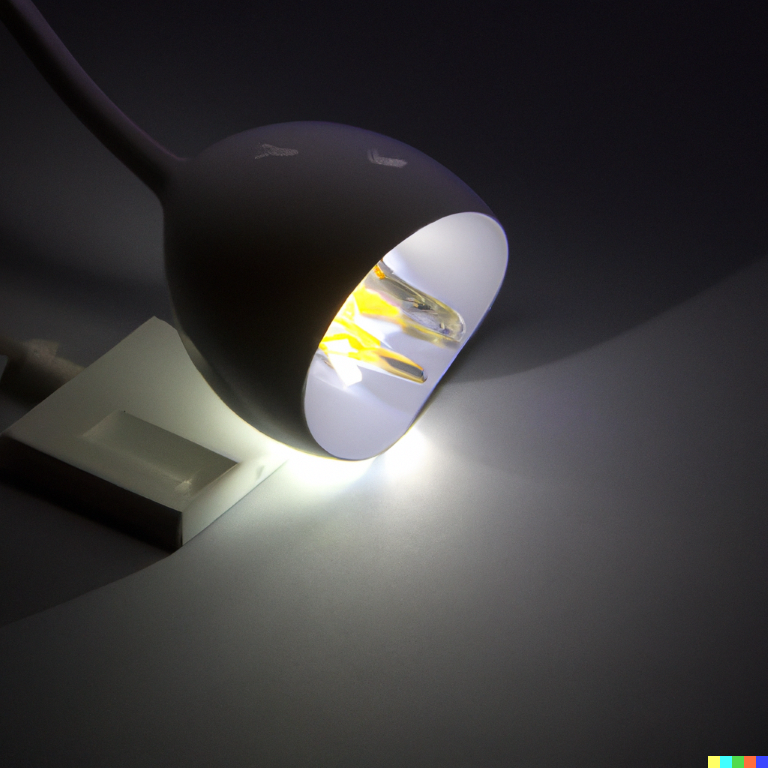led bulb with light coming from it