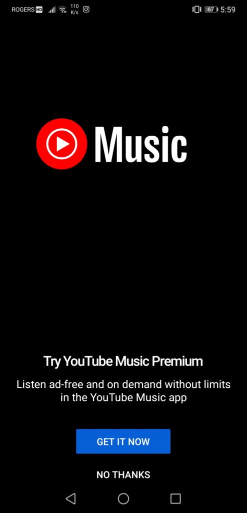 Youtube Music premium ad