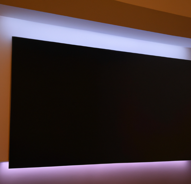 Govee T2 LED lights behind a flat screen tv