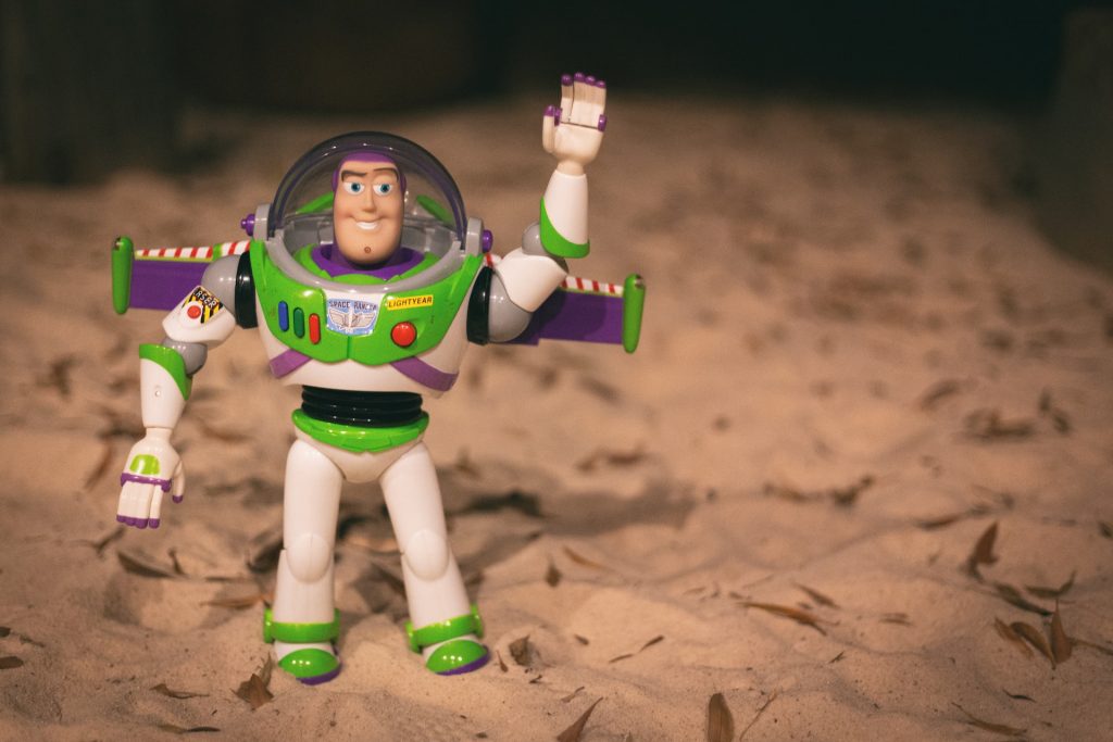 buzz from toy story waving hello