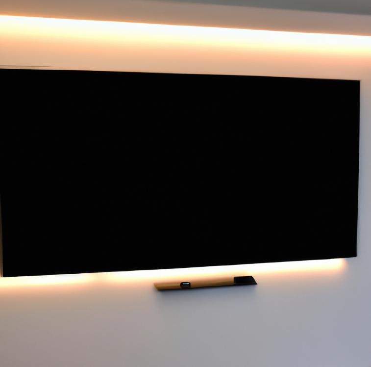 Warm white led lights behind an led tv