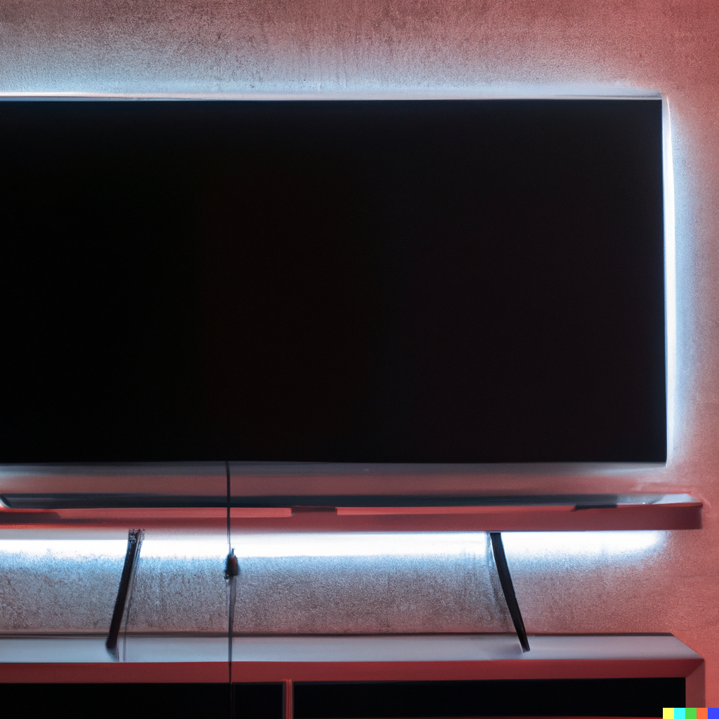 white light lighting up the back of a flat screen tv