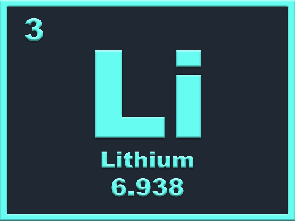 Lithium periodic table listing