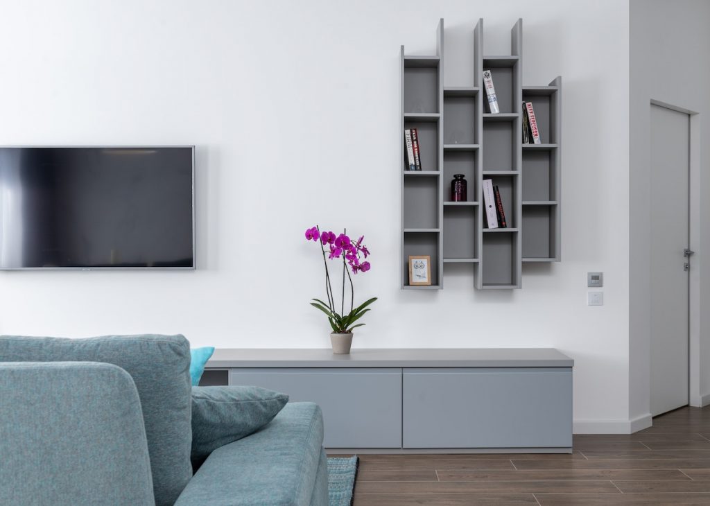 qled tv mounted on a wall
