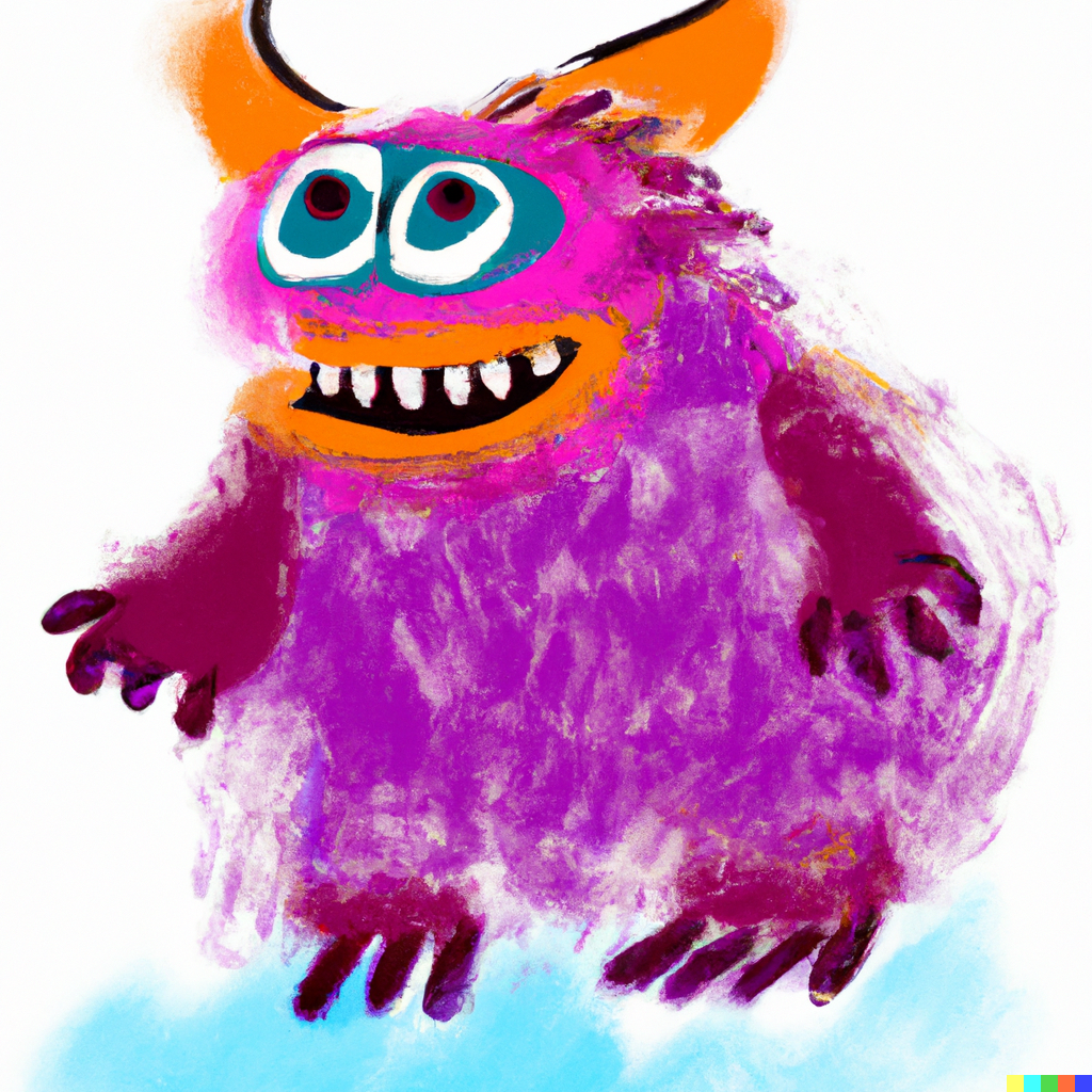 purple monster made by an ai input
