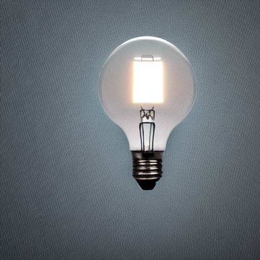 newer tech lightbulb lit up in a dark grey area