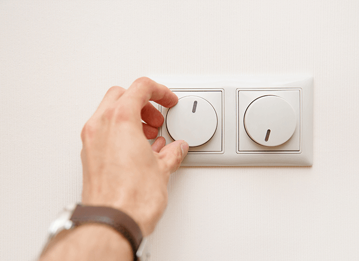 Dimming the lights using a dimmer switch