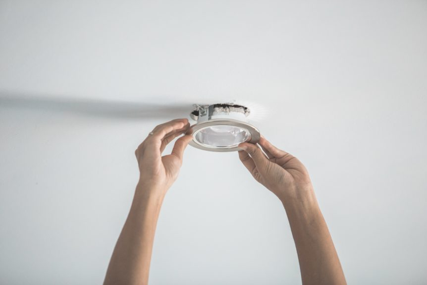 Fixing the recessed light bulbs