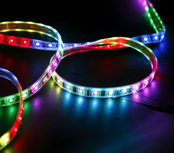Different LED colored strip lights