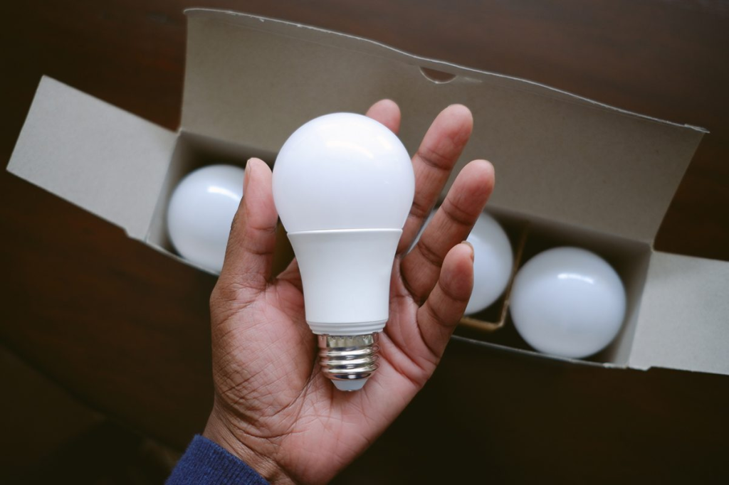 LED light bulb at home
