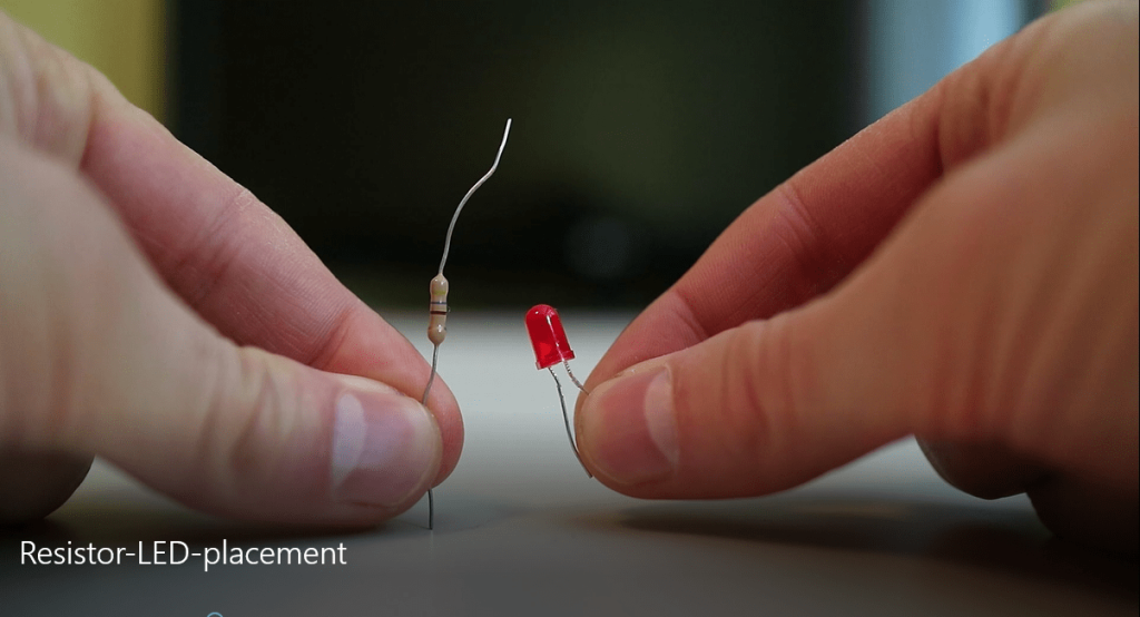 Resistor and an LED